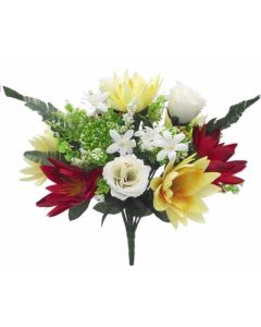 Dahlia & Rose Mixed Bush Red/Yellow/Ivory