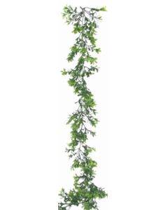 Plastic Leaf Garland Green