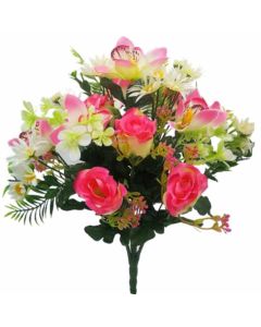 43cm Rosebud Orchid & Daisy Bush Pink