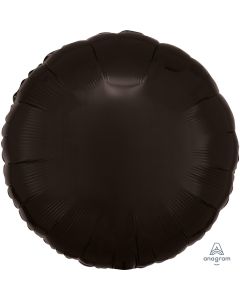 18" Black Circle Round Foil Balloon Unpackaged Anagram