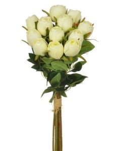 45cm Rosebud Bundle Ivory (Florist Supplies UK)
