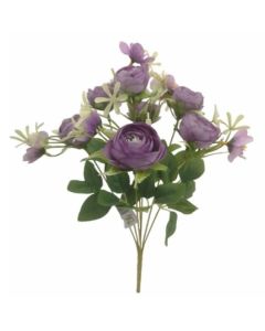 39cm Ranunculus Mixed Bush Purple Florist Supplies UK