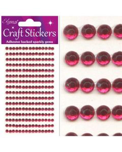 Eleganza Craft Stickers 4mm 240 Gems Hot Pink