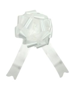 POLY RIBBON PULL BOWS 30MM X 30PCS WHITE - 030856