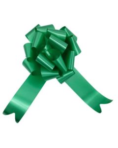 50mm Poly Ribbon Pull Bows 20pcs Emerald Green Florist Supplies UK