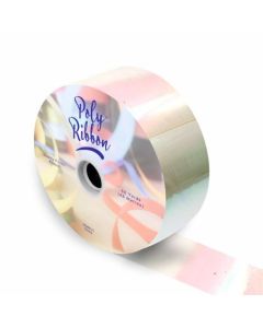 50mm (2") Poly Ribbon 50 Yards Iridescent White Florist Supplies UK