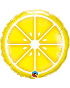 18" Yellow Sliced Lemon Round Foil Qualatex