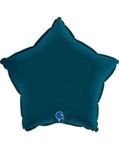 18" Satin Petrol Blue Star Foil Balloon Grabo
