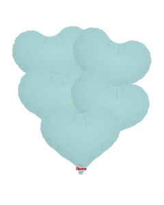 14" Pastel Matte Blue Jelly Heart Foil Balloon Unpackaged Pk5