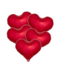 18" Metallic Red Jelly Heart Foil Balloon Unpackaged Pk5