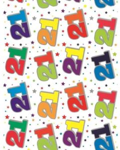 24 Sheets Of Age 21 Gift Wrap Simon Elvin