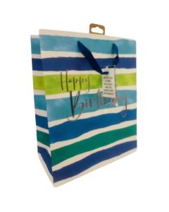 MALE BDAY STRIPES LARGE BAG - 33964-2C