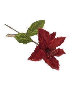 55cm Poinsettia Stem Red