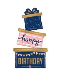 37" Birthday Navy Gift Trio Foil Grabo
