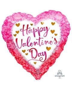 18" Valentine's Watercolor Damask Foil Balloon Anagram