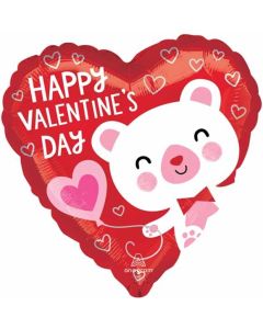 18" Valentines White Bear Standard Foil Balloon Anagram