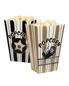 Black & Gold Hollywood Popcorn Cartons