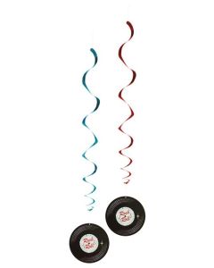 Rock n' Roll Hanging Swirl Decorations 2pk