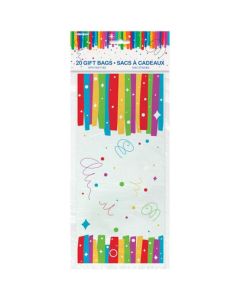 Rainbow Stripes Cello Bags 20pk Unique