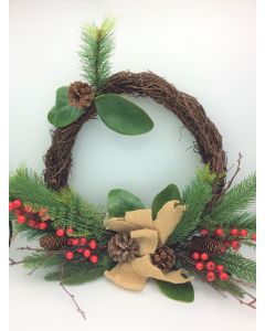 24" Christmas Wreath With Bow