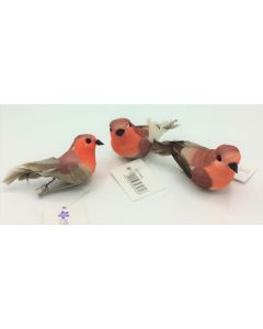 Set Of 3 Robins On Clips