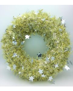 37cm Tinsel Gold / Silver Wreath