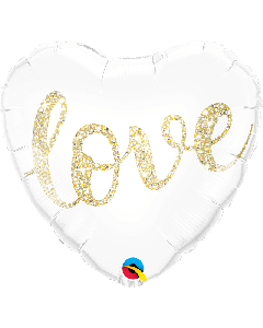 18" Gold Glitter Lover Heart Foil Qualatex