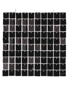 NEW!* Clip Together Square Sequin Wall Panel 30cmx30cm Metallic Black Oaktree UK