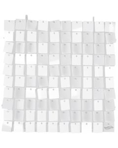 *NEW!* Clip Together Square Sequin Wall Panel 30cm x 30cm Metallic White Oaktree UK