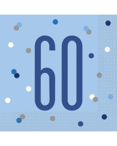 Age 60 Blue Napkins 16pk Unique