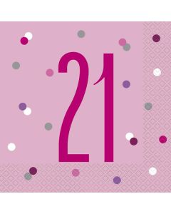 Age 21 Pink Napkins 16pk Unique