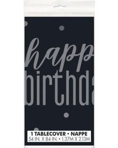 Black & Silver Birthday Tablecover Unique