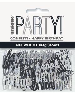 Black & Silver Birthday Table Confetti Unique