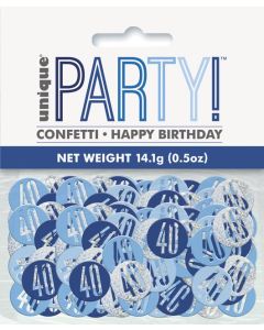 Age 40 Blue Table Confetti Unique