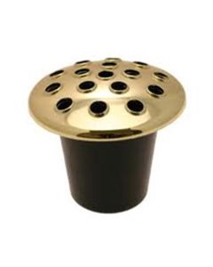 Black Grave Vase with Gold Lid