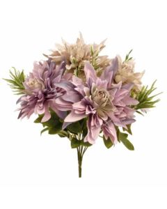 43cm Dahlia Mixed Bush with Foliage Purple and Grey