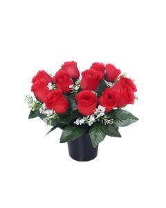 Cemetery Pot With Rosebuds And Gyp