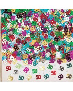 Age 50 Multi Coloured Table Confetti Amscan
