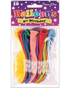 11" Age 8 Assorted Colours Latex 10pk x 6 Simon Elvin