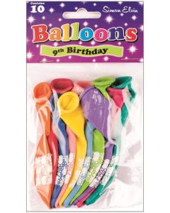 11" Age 9 Assorted Colours Latex 10 pk x 6 Simon Elvin