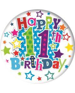 Age 11 Small Birthday Badge 6pk Simon Elvin