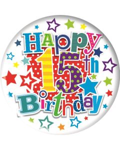 Age 15 Small Birthday Badge 6pk Simon Elvin