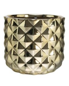 Gold Electroplated Ceramic Pineapple Pot 10.8cm