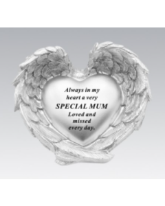Mum Silver Heart In Wings