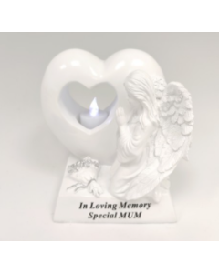Mum Angel Open Heart With White LED