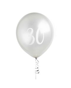 12" Age 30 Silver Latex 5pk CG Global