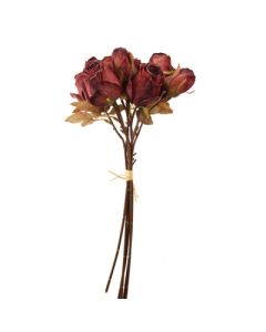 37cm Dried Image Rose Bud Bundle Red