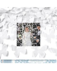 Confetti Cannon With Butterflies - White 80cm Party Deco