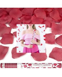 Confetti Cannon With Rose Petals - Deep Red 60cm Party Deco