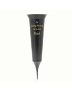 Black Spike In Loving Memory Dad Grave Vase